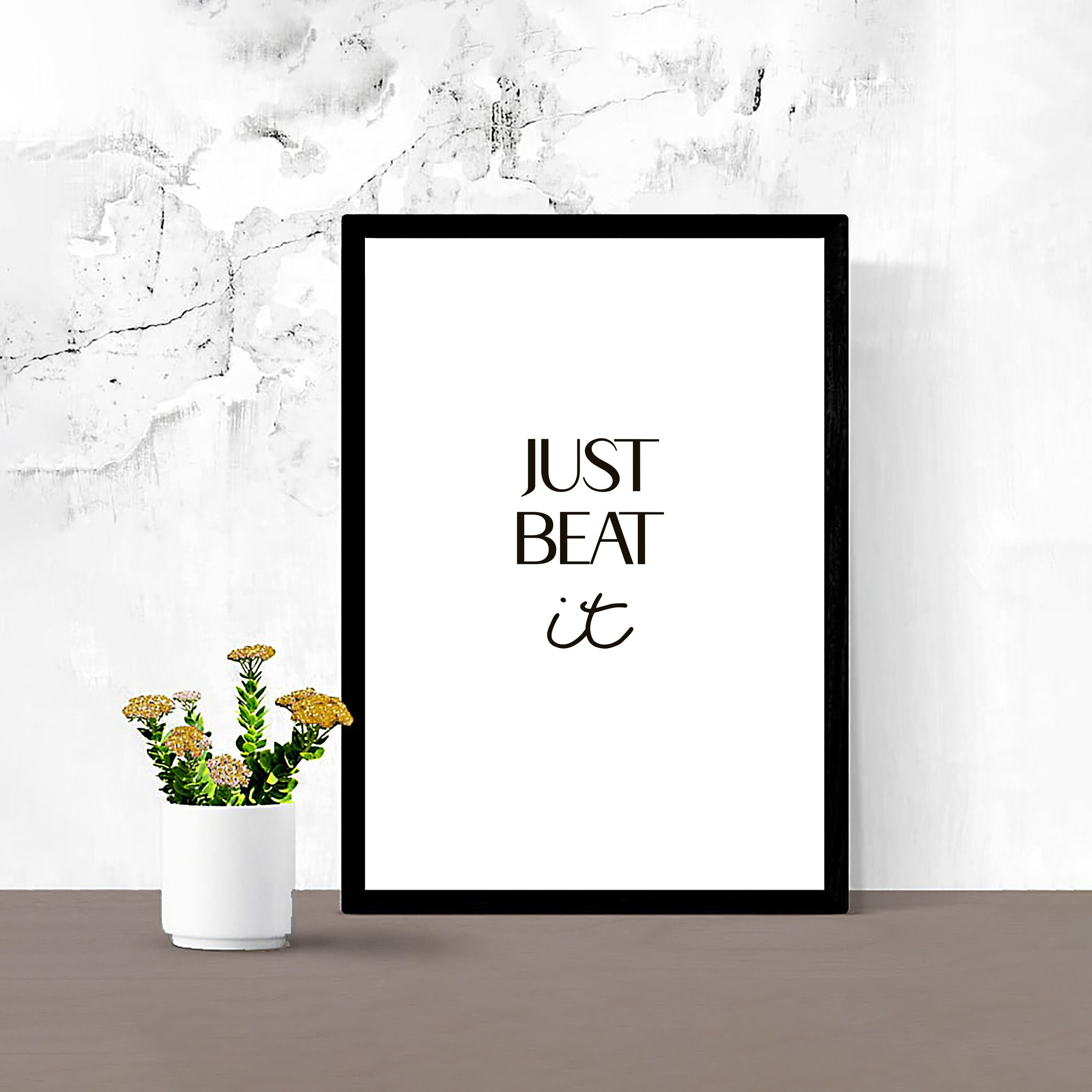 Just Beat It Kitchen Wall Print Wall Art Décor Minimalist | Etsy