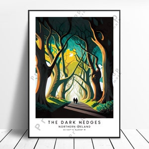 Die dunklen Hecken Reisedruck Bunte dunkle Hecken Druck Abstrakte dunkle Hecken Poster Minimalistische dunkle Hecken Wand Druck Dunkle Hecken Geschenk Art