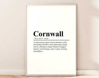 Cornwall Travel Print Wall Art Cornwall Print Wall Hanging Cornwall Poster Minimalist Cornwall Wall Print Cornwall Wall Décor Cornwall Gif