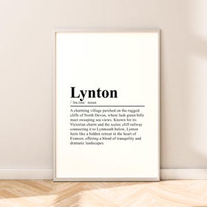 Lynton Reise-Druck-Zitat Wandkunst Lynton Poster Lynton Wand-Druck Lynton Wand-Poster Lynton Dekor Wandbehang Geschenk Lynton England