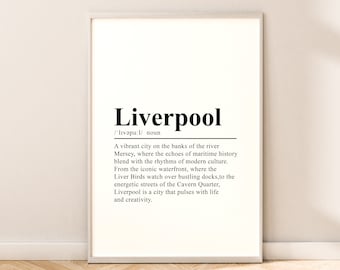 Liverpool Print Liverpool Poster Liverpool Wall Art Liverpool Wall Print Minimalist Liverpool Home Décor Liverpool Wall Hanging Gift Art