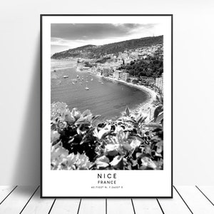 Nice France Travel Print Black and White Nice Poster French Riviera Print Minimalist Nice Wall Art Nice Wall Print Nice Poster Nice Gift Art