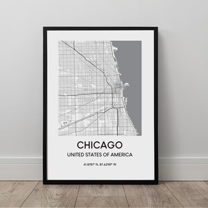 Chicago Carte Imprimer Chicago City Map Chicago Wall Art Chicago Carte Affiche Chicago Imprimer Chicago Voyage Imprimer Chicago Art Imprimer