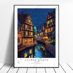 Colmar France Travel Print Colourful Colmar France Poster Wall Décor Colmar Wall Print Wall Hanging Colmar Alsace Home Decor France Print