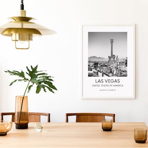 Las Vegas Travel Print Las Vegas City Wall Art Print Black and White Las Vegas Nevada Home Decor Las Vegas Poster Las Vegas Gift Print immagine 7