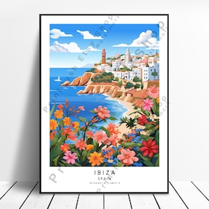 Spain Travel Print Ibiza Wall Decor Colourful Ibiza Poster Ibiza Wall Print Ibiza Wall Art Ibiza Wall Hanging Home Décor Gift Print