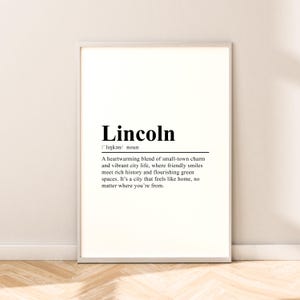 Lincoln Nebraska Reise-Druck Lincoln Wandkunst Lincoln Druck Wandbehang Lincoln Poster Lincoln Kunst Lincoln Wohnkultur Geschenk Lexikon Kunst