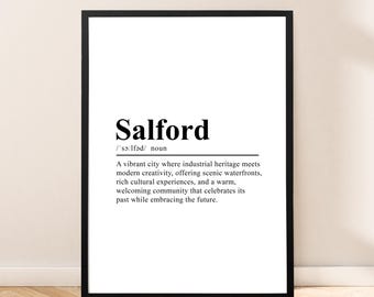 Salford England Print Wall Art Salford Poster Salford Wall Décor Salford Print Minimalist Salford Travel Print Salford Art Salford Gift