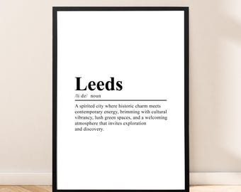 Leeds Travel Print Wall Art Leeds Poster Wall Hanging Leeds England Print Minimalist Leeds Art Leeds Home Decor Leeds Gift Poster