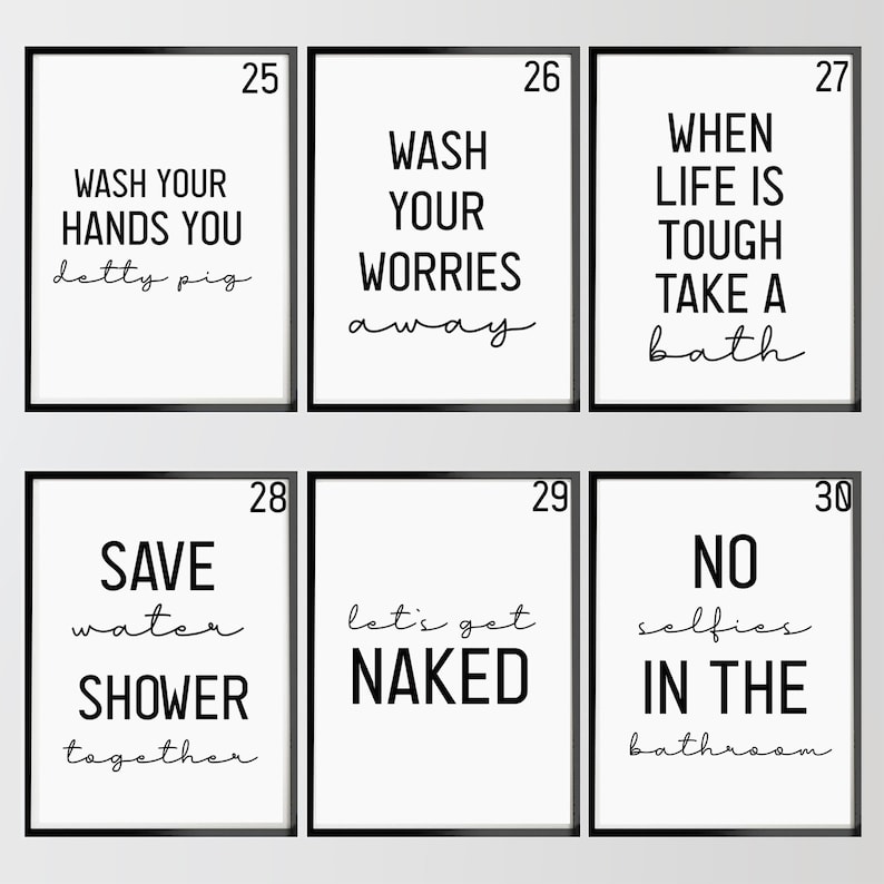 Stampe per il bagno, decorazioni murali minimaliste, poster tipografici immagine 6
