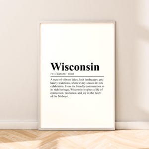Impresión de viaje de Wisconsin, arte de pared, impresión de Wisconsin, colgante de pared, póster del estado de Wisconsin, EE. UU., impresión de pared minimalista de Wisconsin, decoración, regalo de Wisconsin