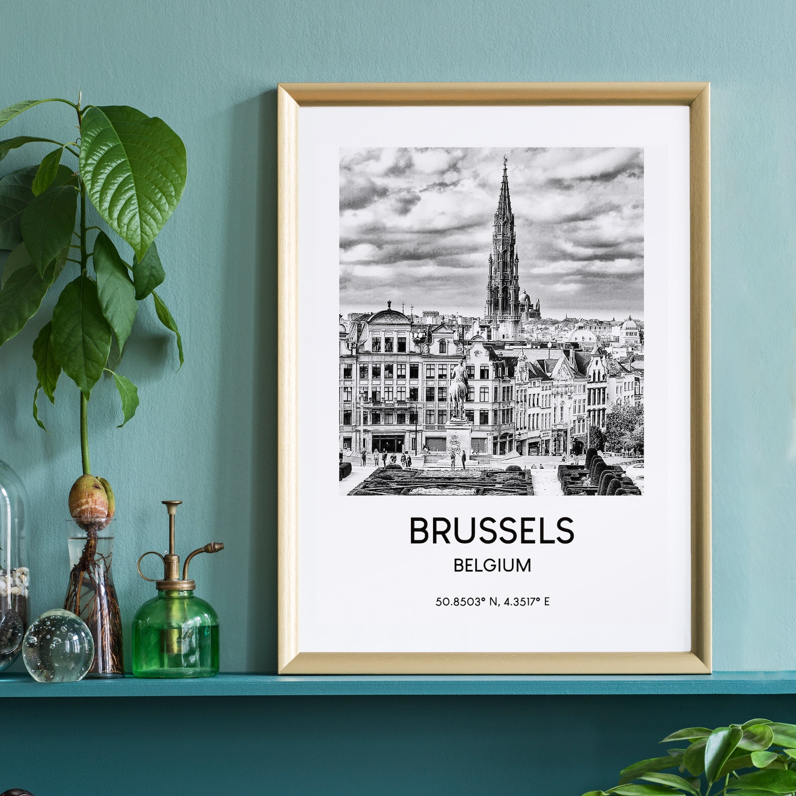 Brussels Travel Print Brussels City Poster Minimalist Brussels Etsy