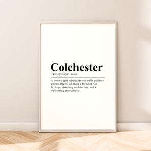 Colchester Travel Print Colchester Definition Print Colchester Poster Wall Art Colchester Wall Print Minimalist Colchester Print Home Décor