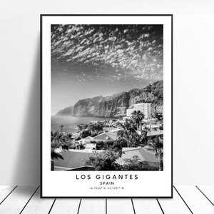 Acantilados de Los Gigantes Poster Los Gigantes Kunstdruck Los Gigantes Kunstdruck Schwarz Weiß Los Gigantes Poster Los Gigantes Geschenk Poster