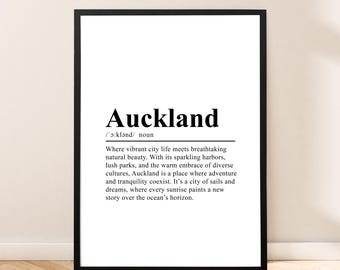 Auckland New Zealand Travel Poster Dictionary Print Wall Art Auckland Poster Décor Auckland Wall Print Auckland Wall Poster Wall Quote Gift
