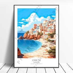 Crete Travel Print Colourful Crete Poster Abstract Crete Print Minimalist Crete Wall Art Crete Greece Art Print Crete Gift Poster