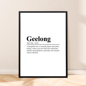 Geelong Australien Druck Wandkunst Geelong Poster Geelong Reise Druck Minimalistisch Geelong Wand Zitat Geelong Wohnkultur Geschenk Definition Druck