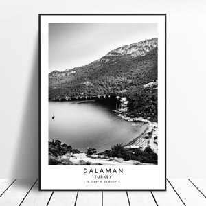 Dalaman Travel  Print Black and White Dalaman Poster Minimalist Dalaman Turkey Wall Art Dalaman Wall Print Dalaman Gift Art