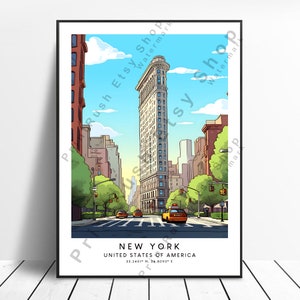 New York Travel Print New York Poster New York Wall Art New York City Art Décor Colorful New York Print  NYC Poster New York Gift Print