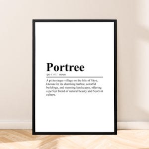 Portree Scotland Print Portree Wall Poster Portree Travel Print Definition Print Portree Poster Minimalist Portree Quote Wall Art Home Decor