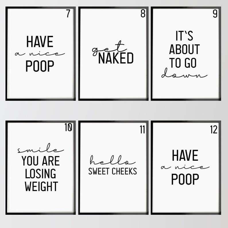 Stampe per il bagno, decorazioni murali minimaliste, poster tipografici immagine 3