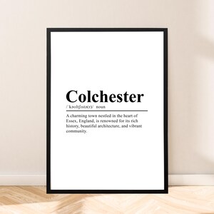 Colchester Print Colchester Definition Print Colchester Poster Wall Art Colchester Wall Print Minimalist Colchester Travel Print Home Décor