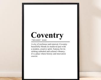 Coventry Print Wall Art Coventry Poster Wall Hanging Coventry Travel Print Minimalist Coventry Art Coventry Home Décor Coventry Gift Poster