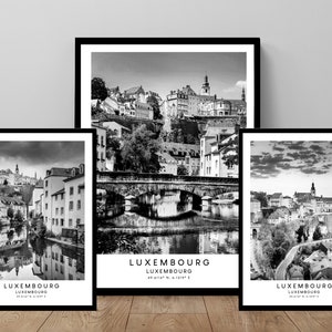 Luxembourg Travel Art Luxembourg Print Luxembourg Wall Art Luxembourg Poster Luxembourg Art Décor Minimalist Luxembourg Print Gift Print