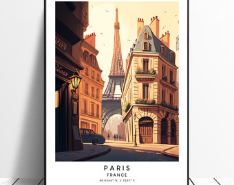 Paris City Print Paris Wall Art Colourful  Paris Poster Minimalist Paris Travel Print Paris Art Poster Paris France Print Paris Gift Print