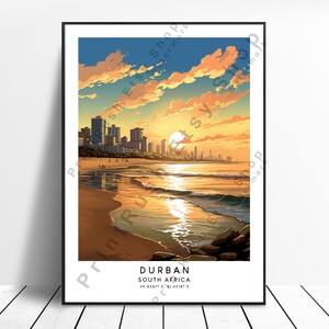 Durban Travel Print Durban Poster Durban South Africa Home Décor Wall Hanging Durban Print Durban Colourful Art Durban Gift Poster
