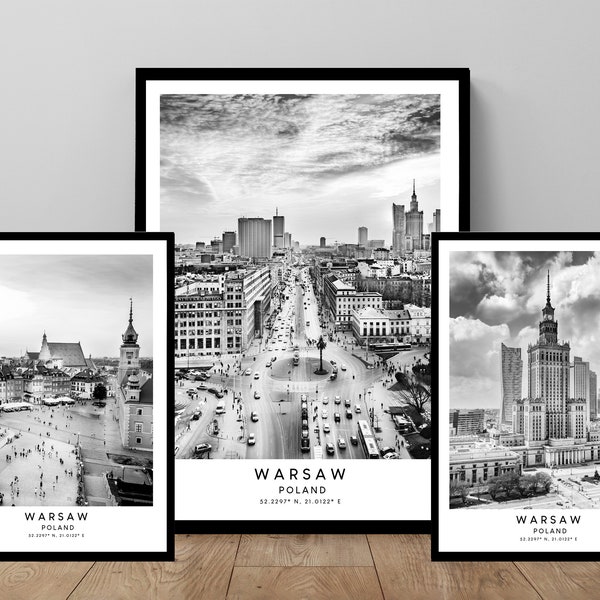 Warsaw City Print Warsaw City Poster Warsaw Wall Art Warsaw Art Print Minimalist Warsaw Travel Print Warsaw Poland Print Warsaw Gift Art