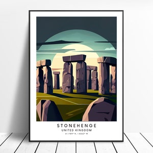 Stonehenge Print Colourful Stonehenge Wall Print Stonehenge Poster Minimalist Stonehenge Wall Art Abstract Stonehenge Art Décor Gift Poster