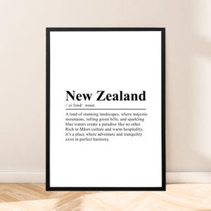 New Zealand Travel Poster New Zealand Wall Art New Zealand Wall Print  New Zealand Wall Poster New Zealand Art Home Décor Gift Wall Quote