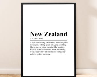 New Zealand Travel Poster New Zealand Wall Art New Zealand Wall Print  New Zealand Wall Poster New Zealand Art Home Décor Gift Wall Quote