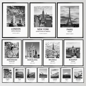 Travel Prints Cities Landmarks City Prints Minimalist Wall Art Décor Travel Poster Holidays Gift