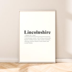 Lincolnshire reizen print kunst aan de muur Lincolnshire poster Lincolnshire print minimalistische Lincolnshire muur print Lincolnshire wanddecoratie cadeau
