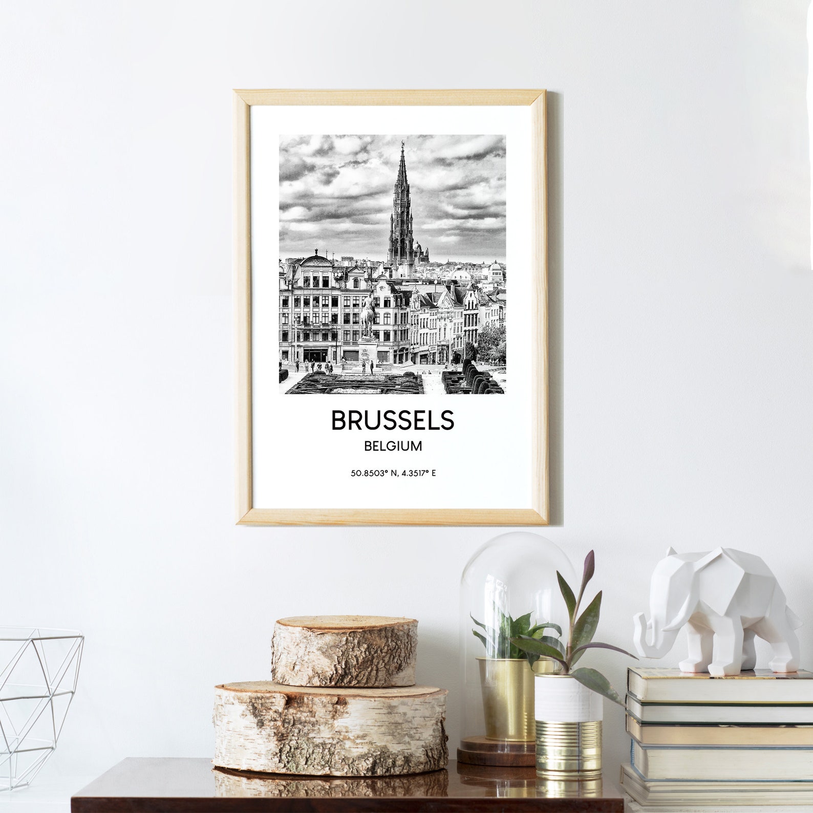 Brussels Travel Print Brussels City Poster Minimalist Brussels | Etsy