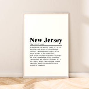 Impresión de viaje de Nueva Jersey Póster del estado de Nueva Jersey Impresión de definición Arte de pared Impresión de pared de Nueva Jersey Impresión minimalista de Nueva Jersey Decoración del hogar Regalo