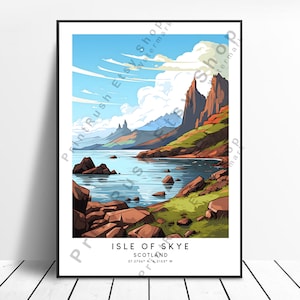 Isle of Skye Travel Print Colourful Isle of Skye Poster Abstract Isle of Skye Print Minimalist Skye Wall Art Skye Scotland Artwork Gift