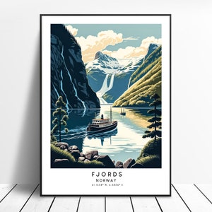 Norway Fjords Travel Print Norway Fjords Poster Fjords Wall Art Fjords Print Norway Fjords Wall Print Fjords Art Print Fjords Gift Print