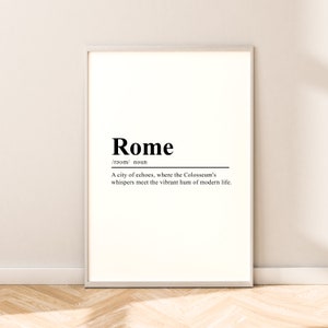 Rome Travel Print Rome Definition Poster Rome Wall Art Rome Wall Print Minimalistische Rome Poster Rome Home Decor Rome Print Kerstcadeau