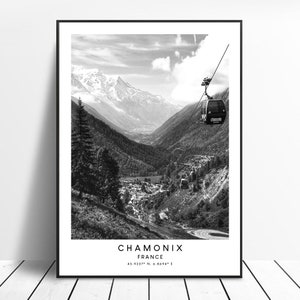 Chamonix Wall Print Chamonix Travel Print Chamonix France Poster Minimalist Chamonix Wall Art Chamonix-Mont-Blanc Print  Chamonix Gift Print