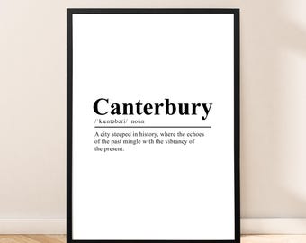 Canterbury Reise-Druck Canterbury England Poster Canterbury Wand Kunst Canterbury Wand Druck Minimalistisches Canterbury Dekor Wandbehang Geschenk