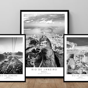 Rio de Janeiro Travel Print Rio de Janeiro Wall Art Blanco y Negro Cartel de Rio de Janeiro Rio de Janeiro Art Print Rio de Janeiro Gift Art