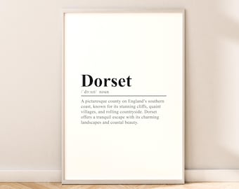 Dorset Travel Print Wall Art Dorset Print Wall Hanging Dorset Poster Minimalist Dorset Wall Print Dorset Wall Décor Dorset Gift Poster Art