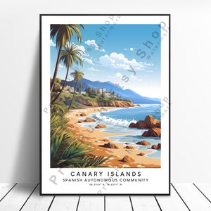 Canary Islands Travel Print Wall Decor Canary Islands Poster Canary Islands Wall Print Canary Islands Wall Art Wall Hanging Art Gift