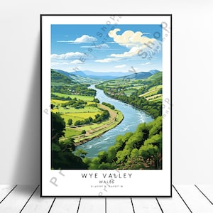 Wye Valley Print Colourful Wye Valley Poster Minimalist Wye Valley Wall Art Wall Hanging Wye Valley Home Decor Gift Art