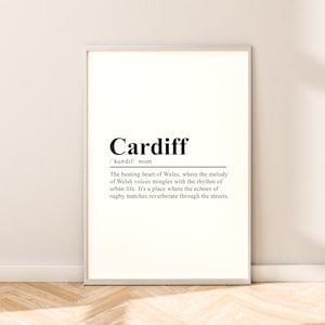 Cardiff Travel Print Wall Art Cardiff Poster Cardiff Print Cardiff Wall Poster Minimalist Cardiff Wales Décor Cardiff Wall Hanging Gift Art