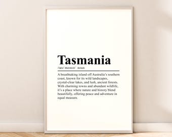 Tasmania Travel Print Tasmania Wall Art Tasmania Poster Wall Quote Tasmania Print Tasmania Wall Poster Home Décor Tasmania Wall Print Gift