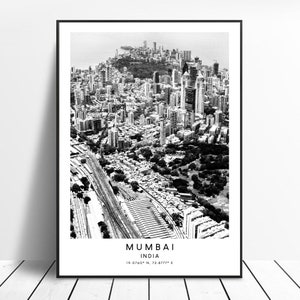 Mumbai India Travel Print Black and White Mumbai Poster Minimalist Mumbai Wall Art Mumbai Wall Print Mumbai Art Print Mumbai Gift Poster